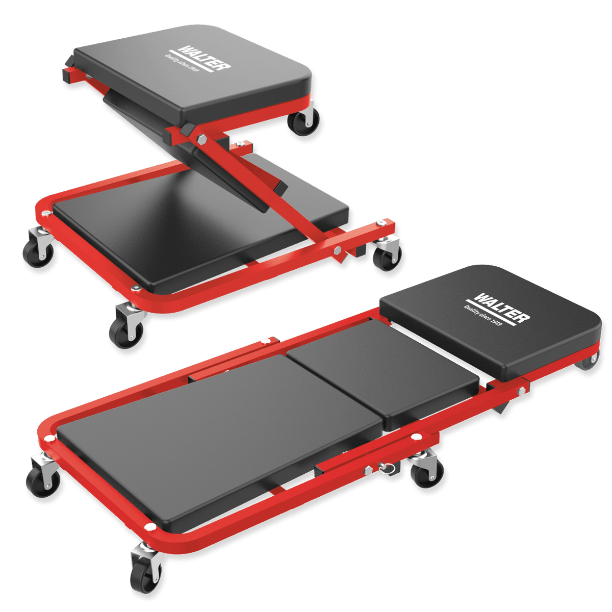 WALTER Montage-Rollbrett und Werkstatthocker 2-in-1