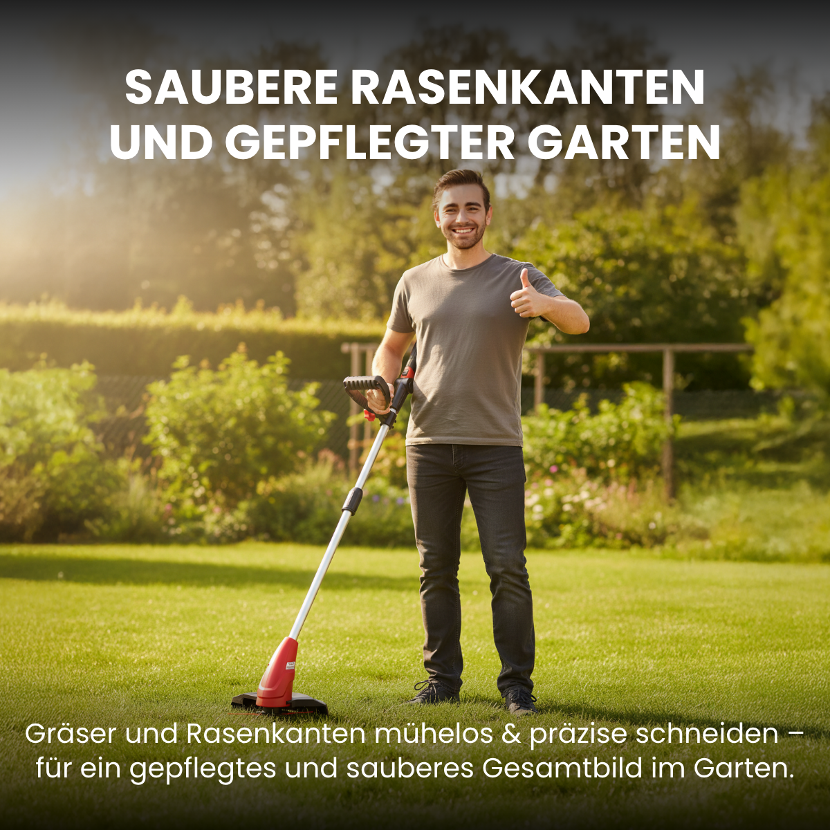 Akku-Rasentrimmer 12 V mit 2 Akkus