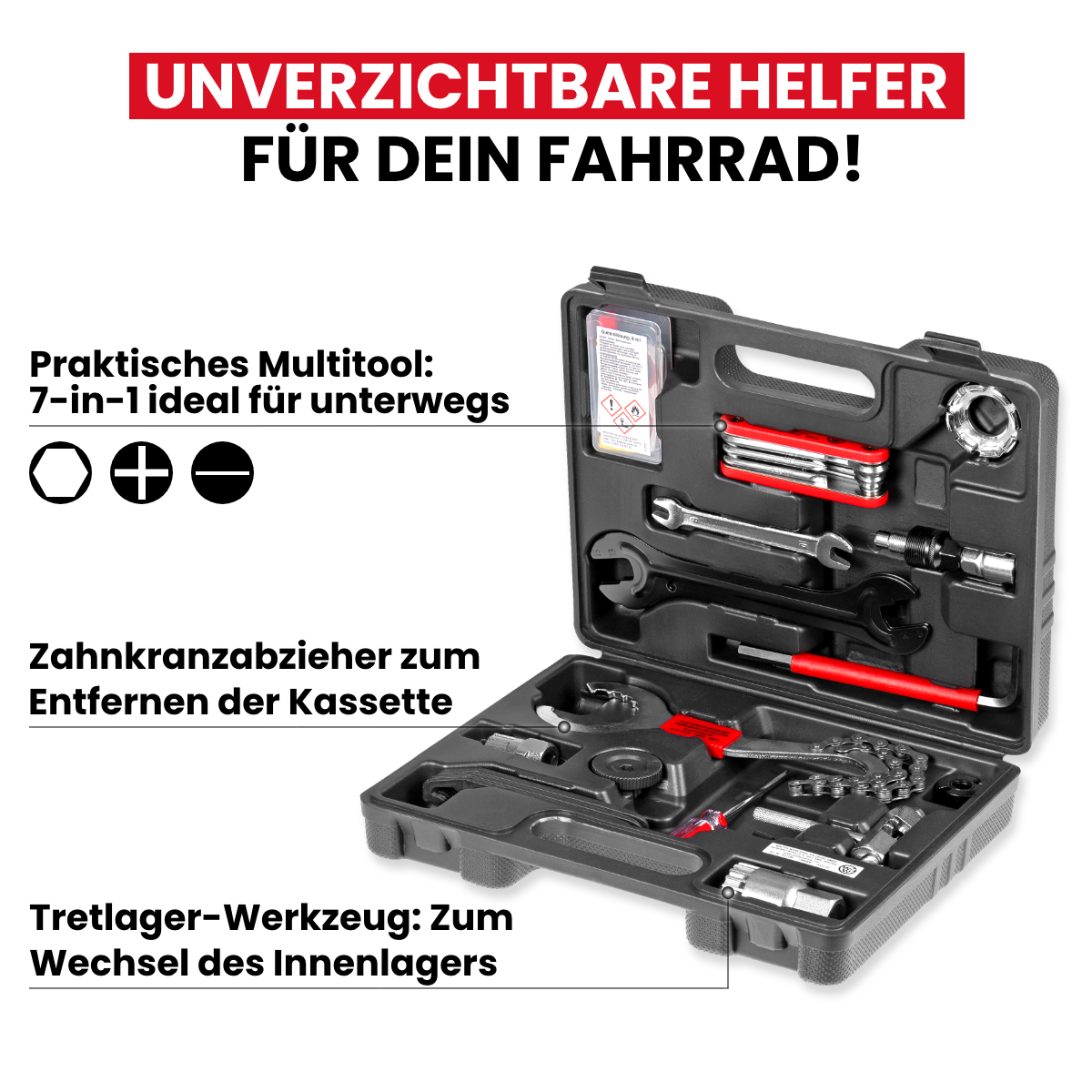 Bicycle tool case 18-piece