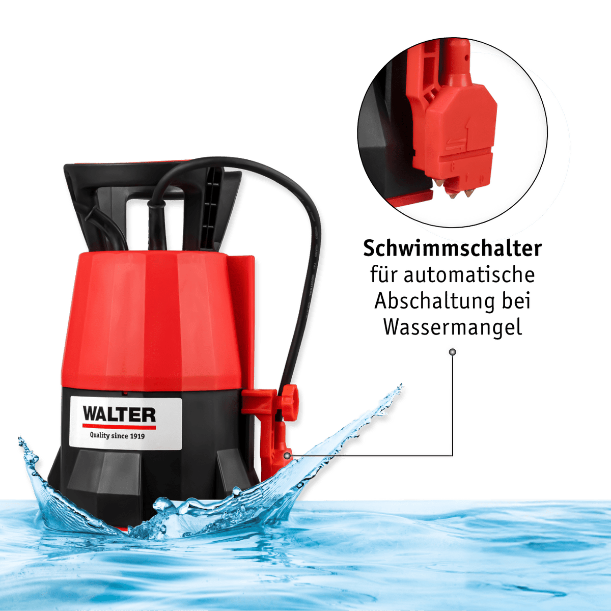 WALTER Klarwasser Tauchpumpe "extra flach" 400 W