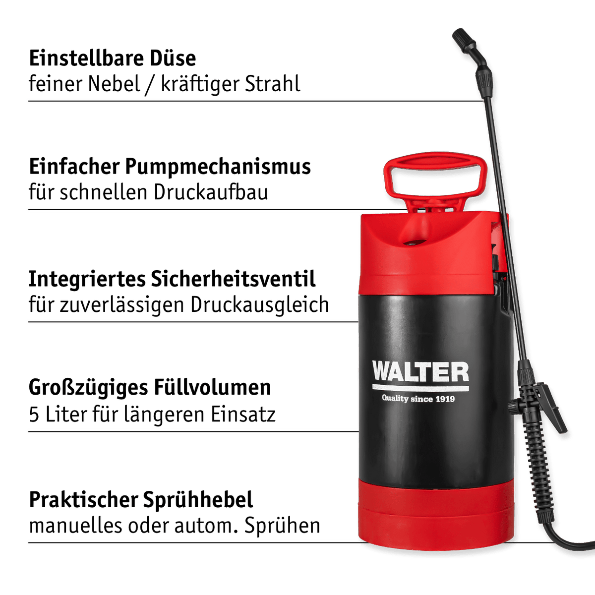 WALTER Drucksprühgerät 5 Liter