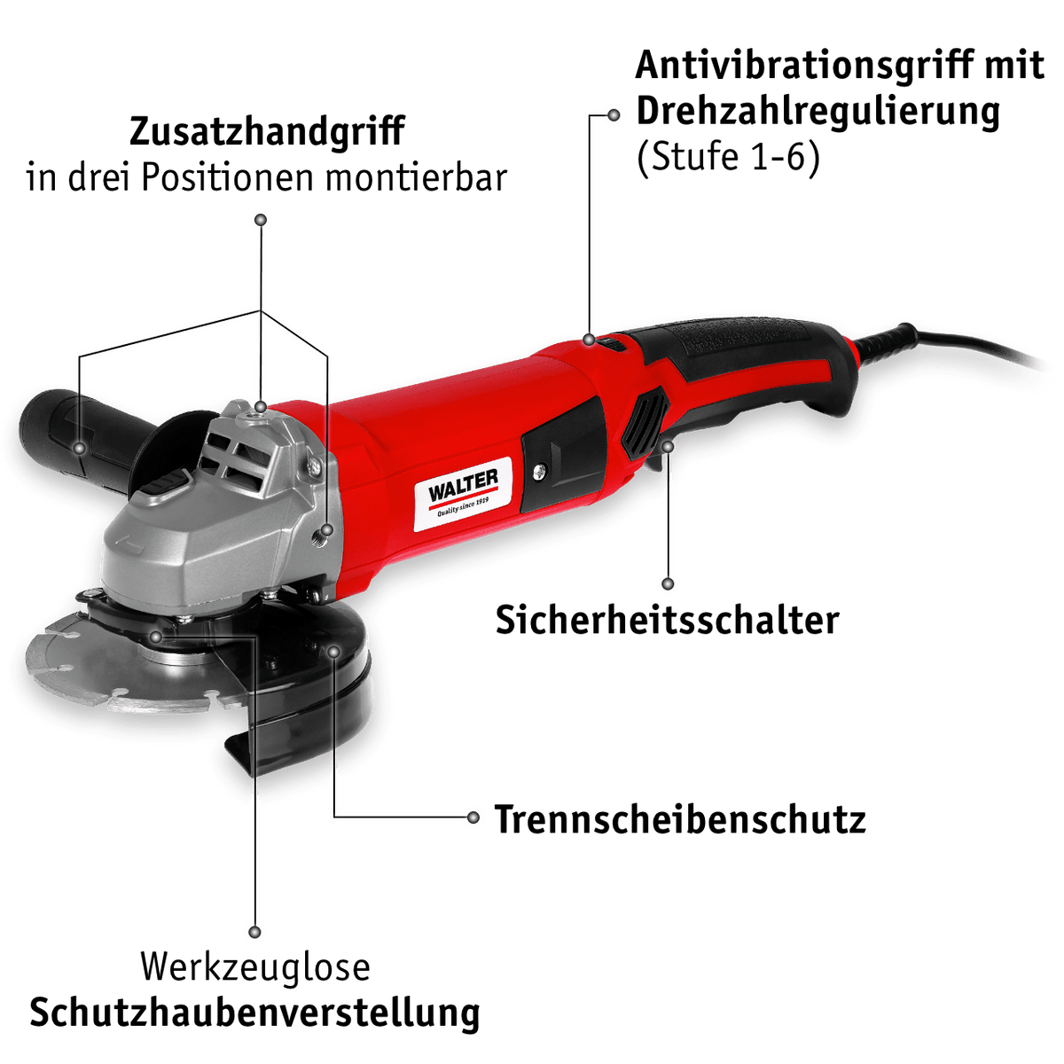 WALTER Winkelschleifer 1200 W