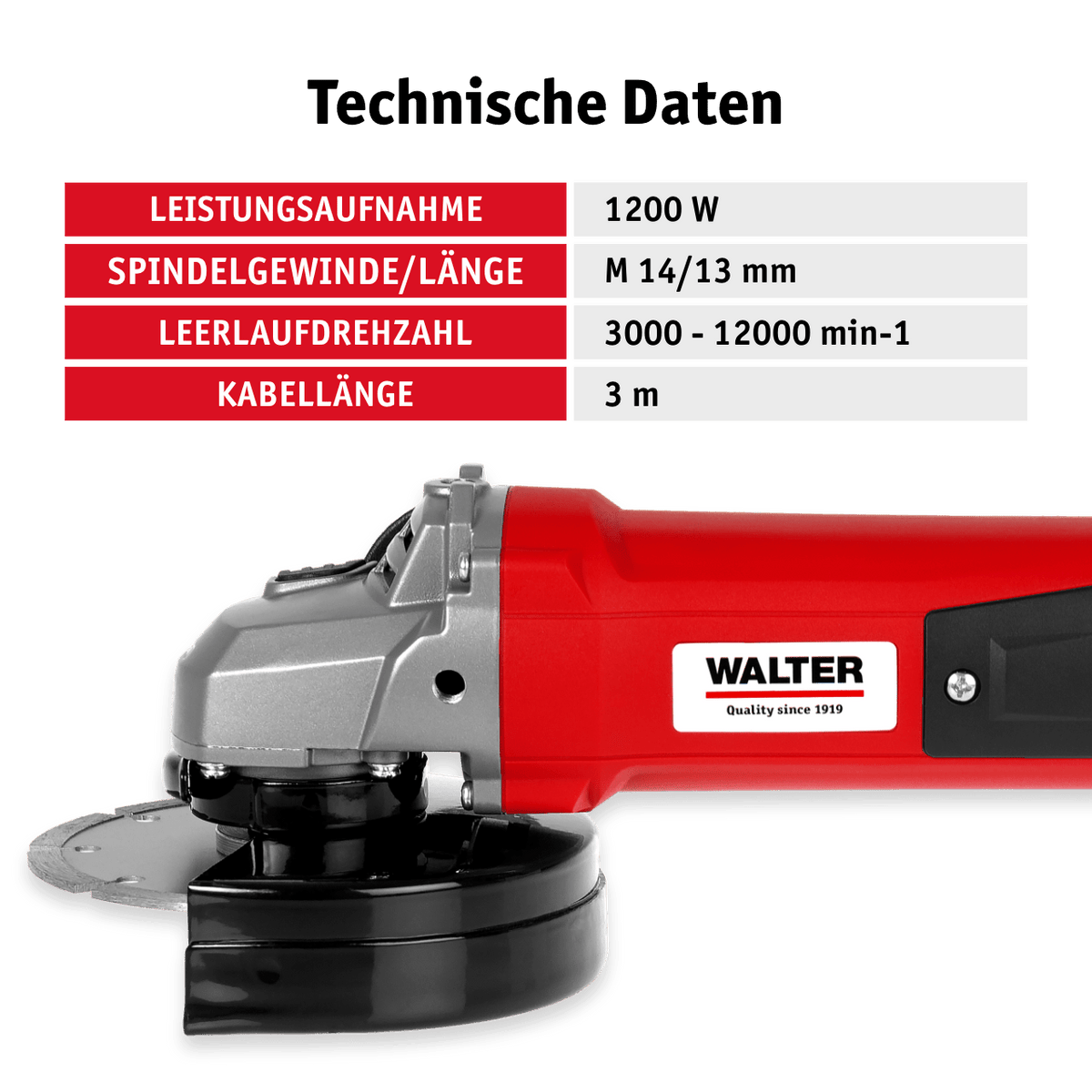 WALTER Winkelschleifer 1200 W