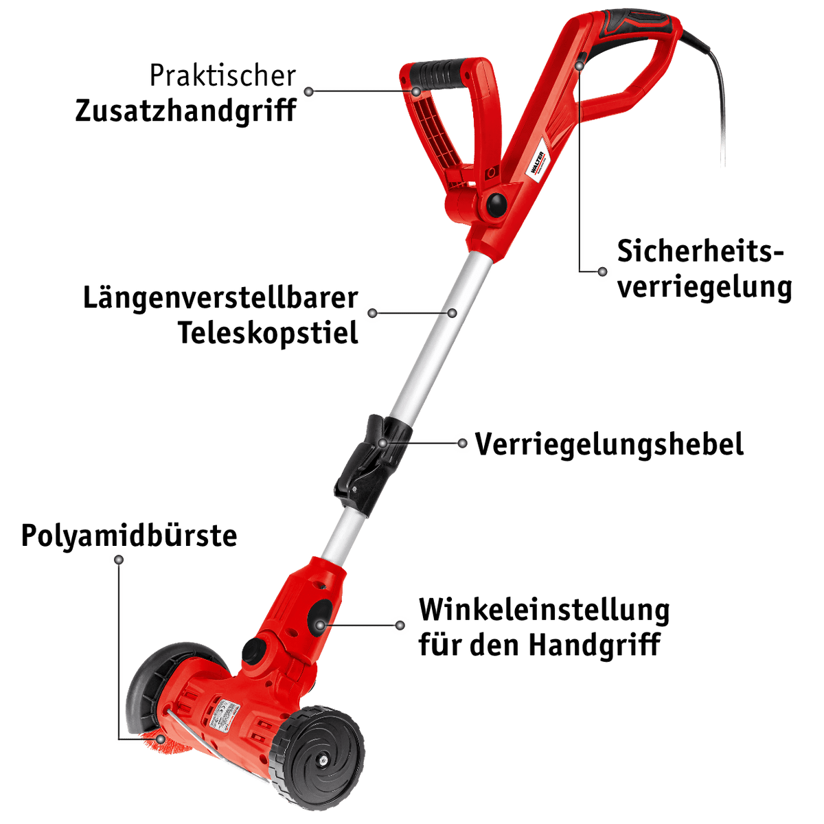 WALTER 3-in-1 Multitrimmer-Bürste 450 W