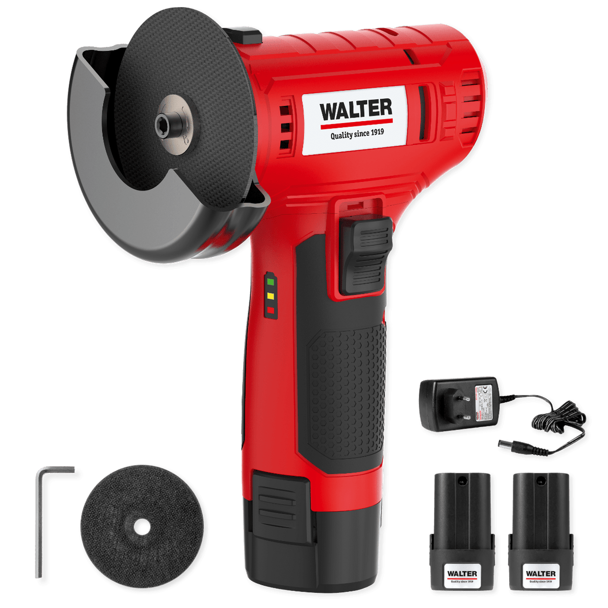 WALTER 12V Winkelschleifer mit 2 Akkus
