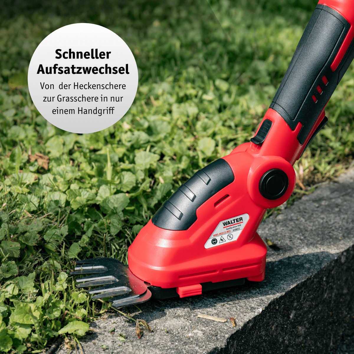 WALTER Li-Ion Akku-Heckenschere/Grasschere 12 V