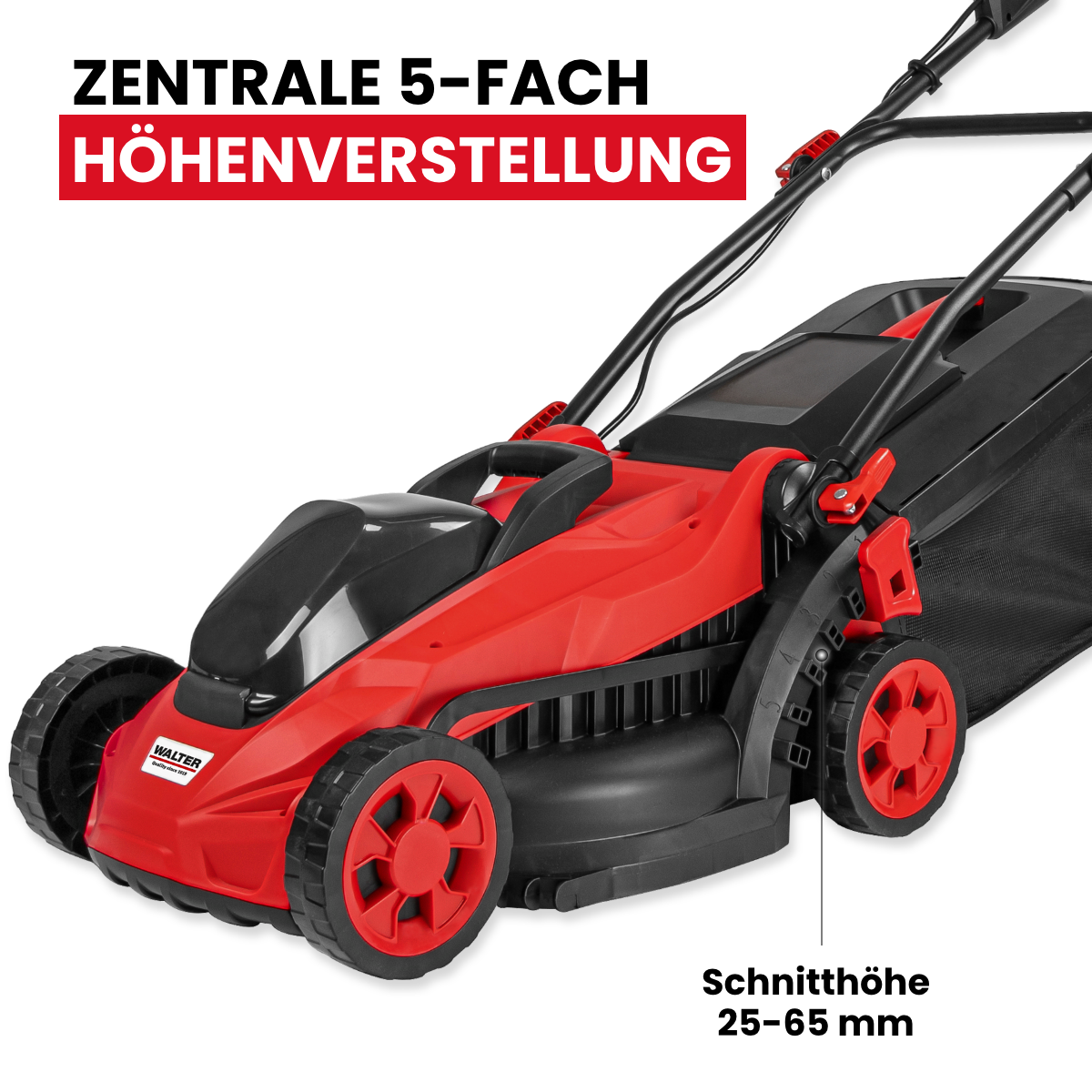 Akku-Rasenmäher mit Mulchfunktion und 2x Akku