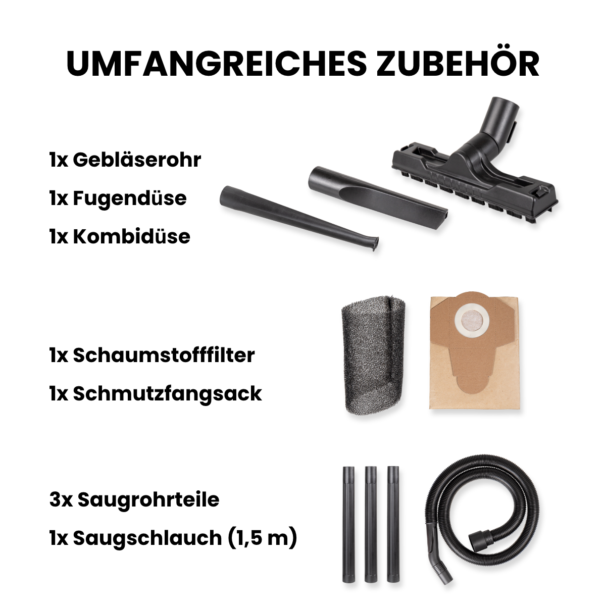 Wet/dry vacuum cleaner and blower 1200 W