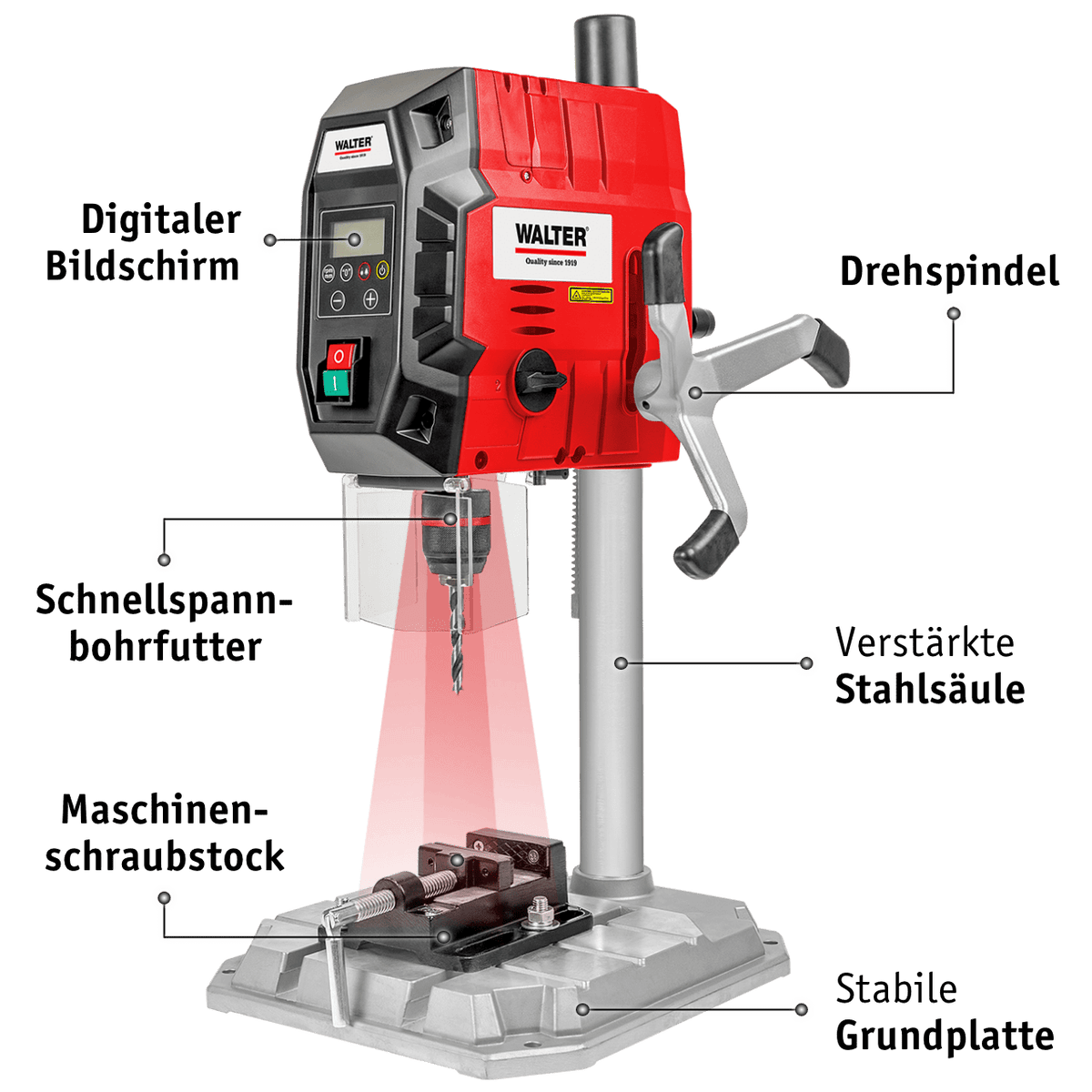 WALTER Tischbohrmaschine 900 W