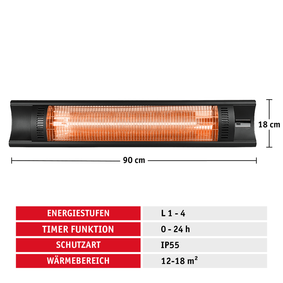 WALTER Infrarot-Wandheizstrahler 2000 W