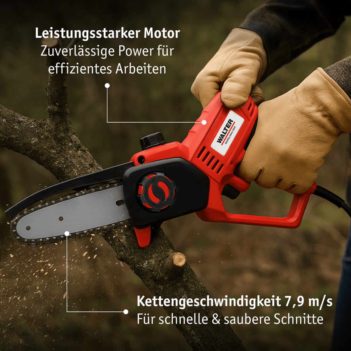 WALTER Elektro - Kettensäge 650 W