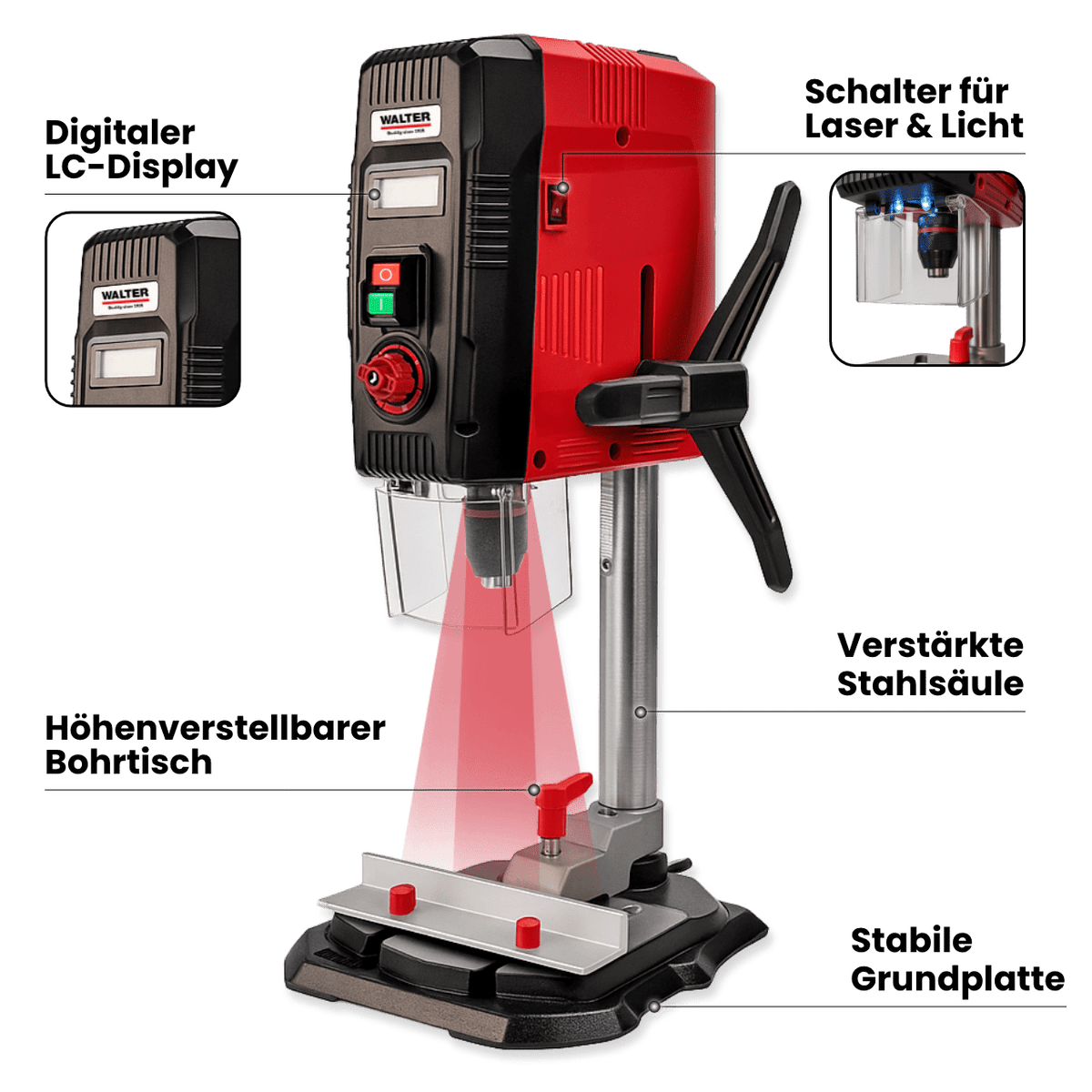 WALTER Tischbohrmaschine 900 W