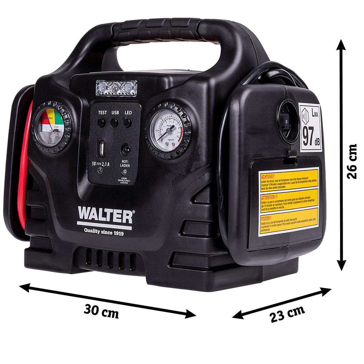 WALTER Auto - Startgerät mit Kompressor