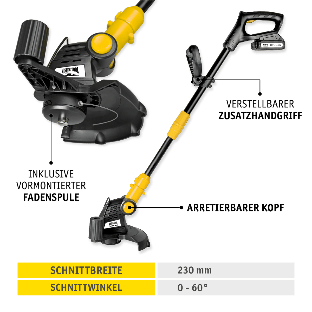 MISTER TOOL Akku-Gartengeräte-Set