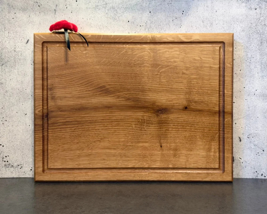 Eiche Schneidebrett 40 × 30 cm – mit oder ohne Saftrille, so wie du es brauchst