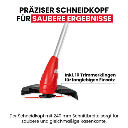 Akku-Rasentrimmer 12 V mit 2 Akkus