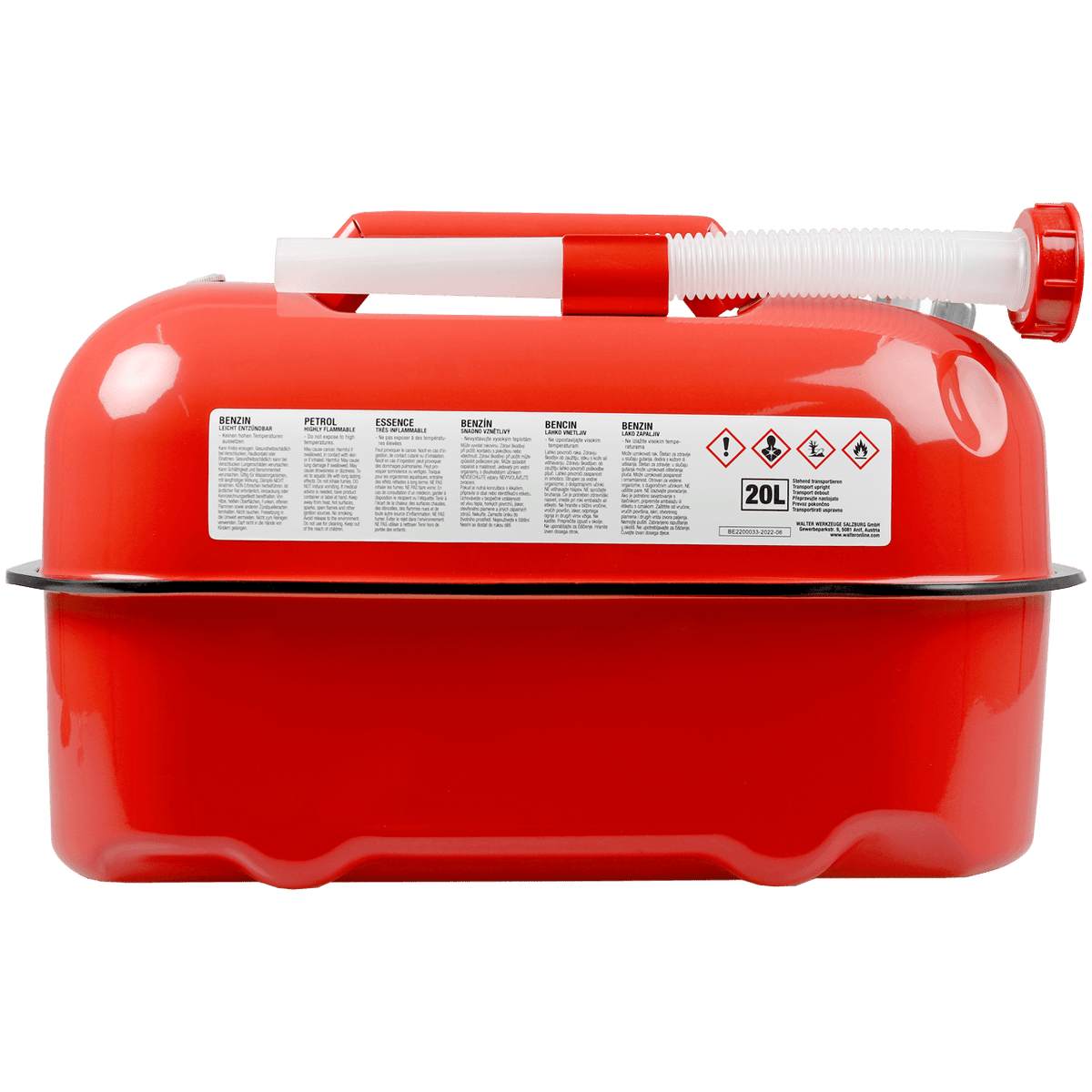 WALTER 2-tlg. Set 20 L Horizontaler Benzinkanister
