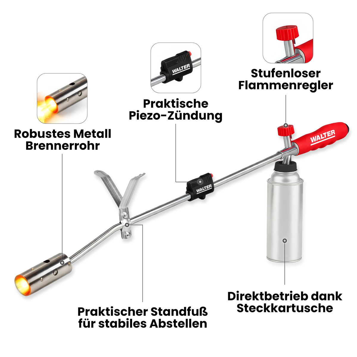 Unkrautbrenner mit Piezo-Zündung
