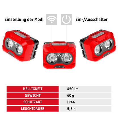 WALTER LED-Stirnlampe 450 lm