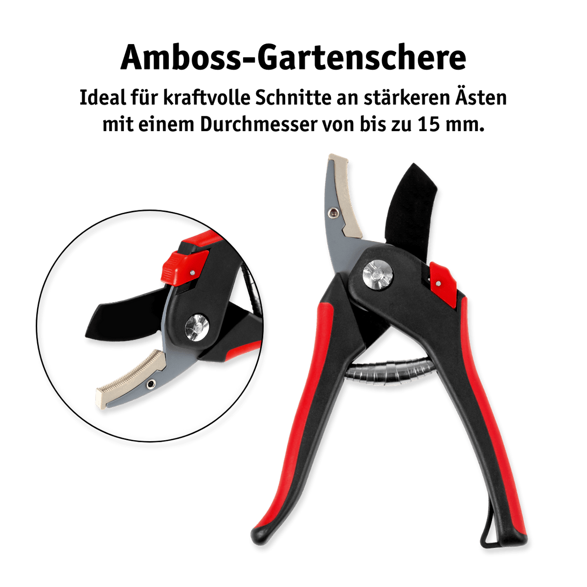 WALTER Gartenscheren Set Bypass- und Amboss-Schere 2-tlg.