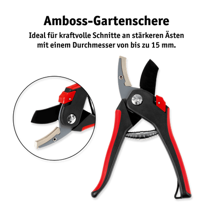 WALTER Gartenscheren Set Bypass- und Amboss-Schere 2-tlg.