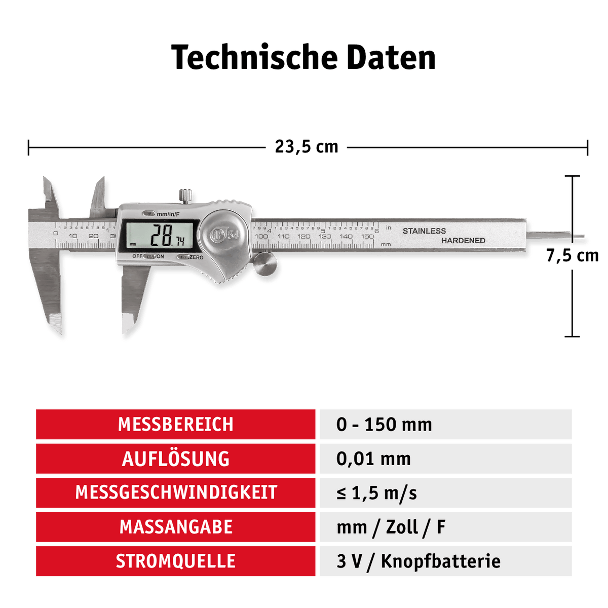 WALTER Digitale Schieblehre