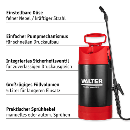 WALTER Drucksprühgerät 5 Liter
