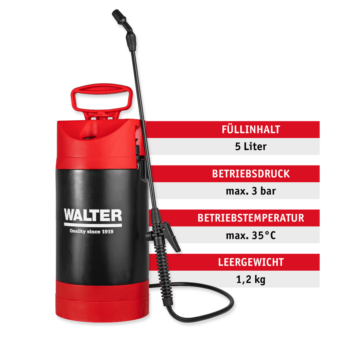 WALTER Drucksprühgerät 5 Liter