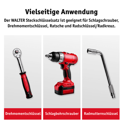 WALTER Drehmomentschlüssel-Set mit Schoneinsätze