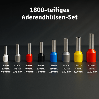 WALTER Crimpzange mit 1800 - tlg. Aderendhülsen - Set