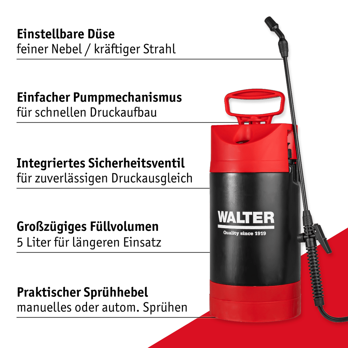 WALTER Drucksprühgeräte - Set 1,5 & 5 l