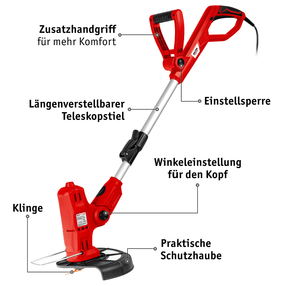 WALTER 3-in-1 Multitrimmer-Bürste 450 W