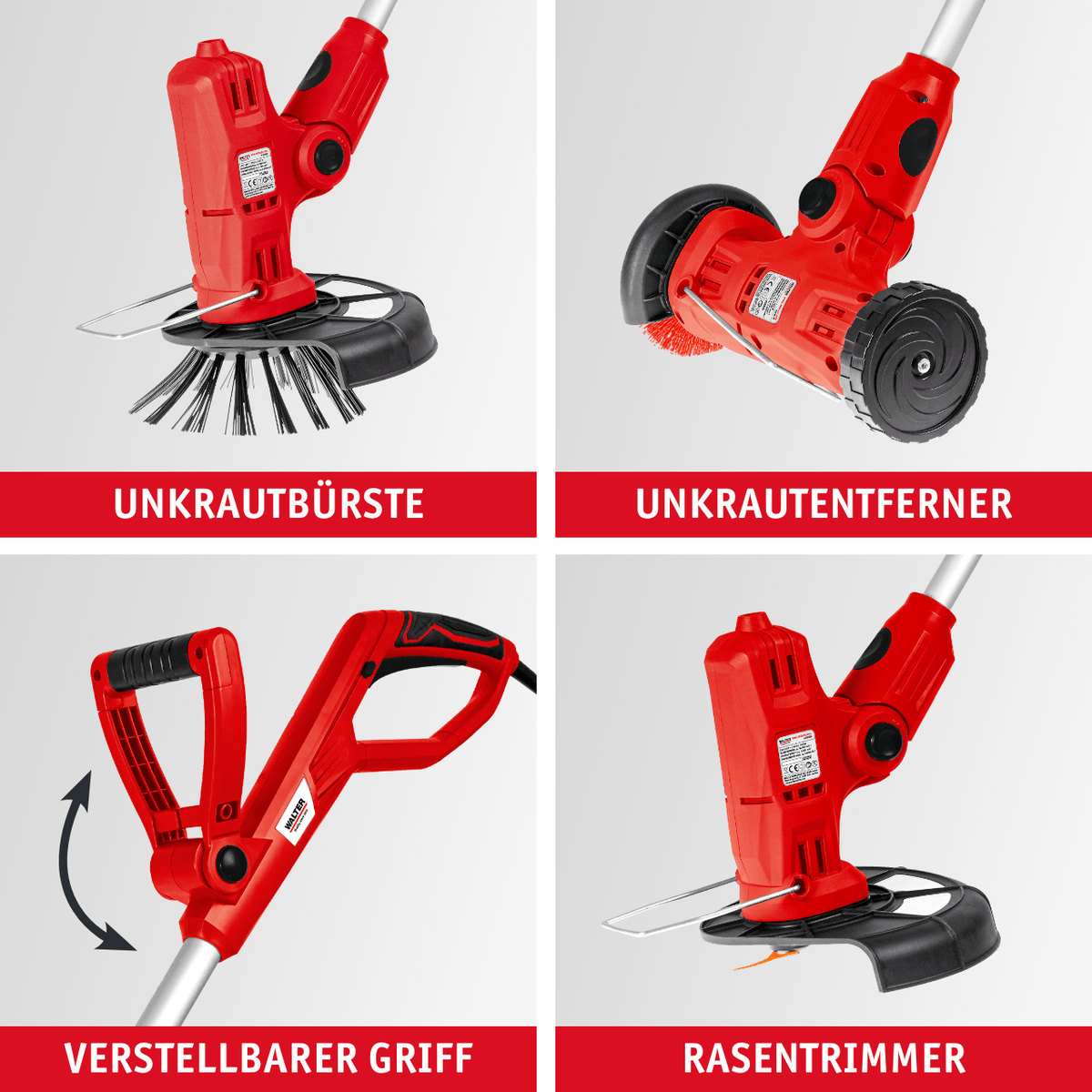 WALTER 3-in-1 Multitrimmer-Bürste 450 W