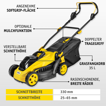 Akku Rasenmäher 20 V mit Mulchfunktion