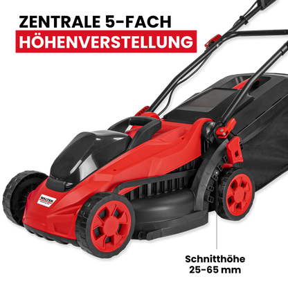 Akku-Rasenmäher mit Mulchfunktion und 2x Akku