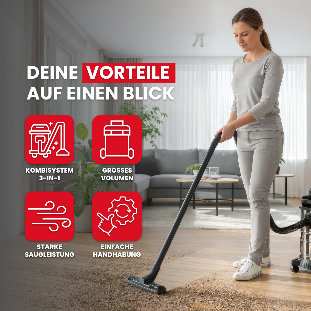 Wet/dry vacuum cleaner and blower 1200 W