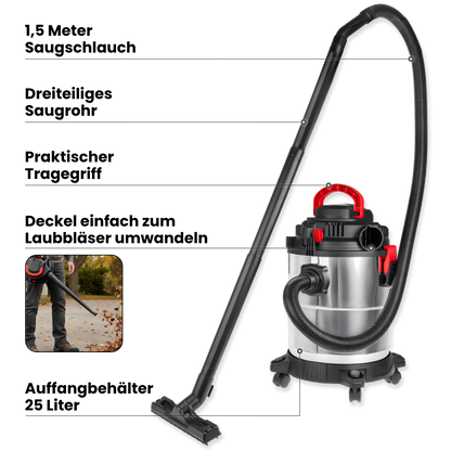 Wet/dry vacuum cleaner and blower 1200 W