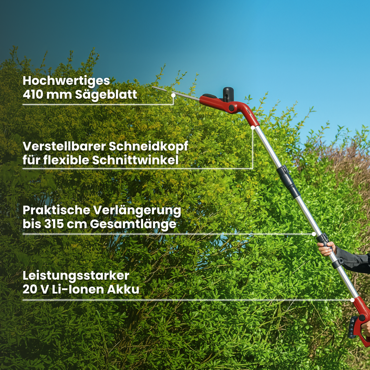 XXL 20V Li-Ionen Akku-Heckenschere