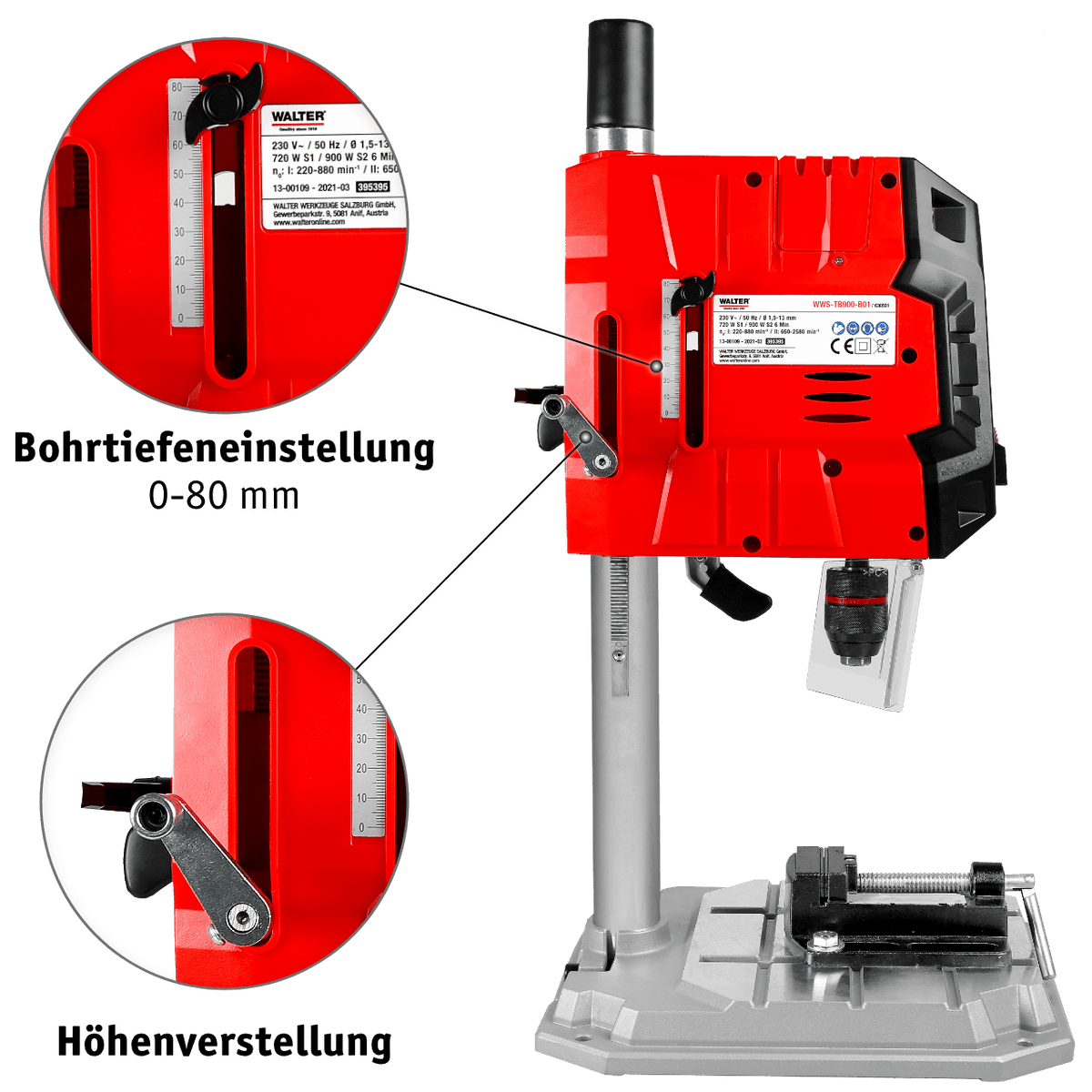 WALTER Tischbohrmaschine 900 W
