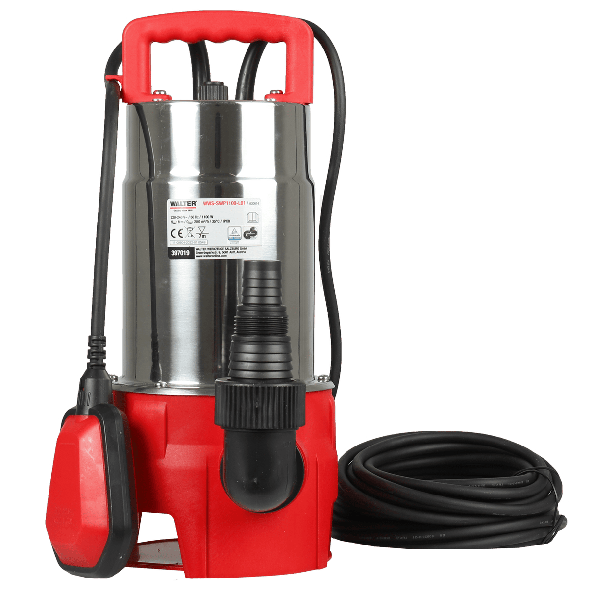 WALTER Schmutzwasserpumpe 1100 W
