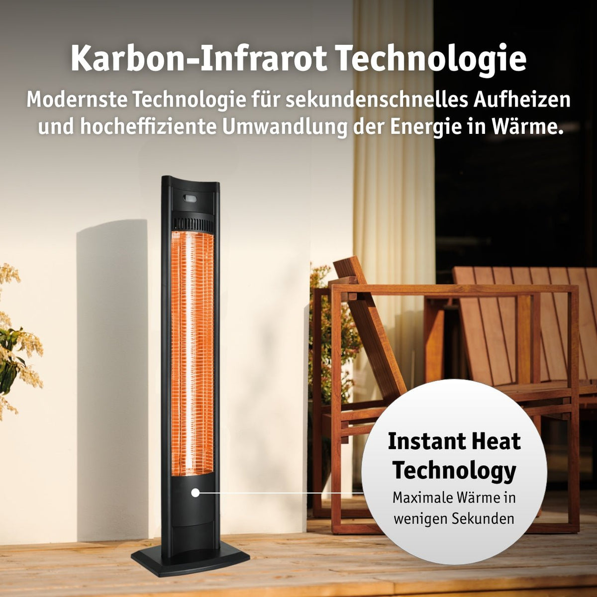 WALTER Infrarot Standheizstrahler 2000 W