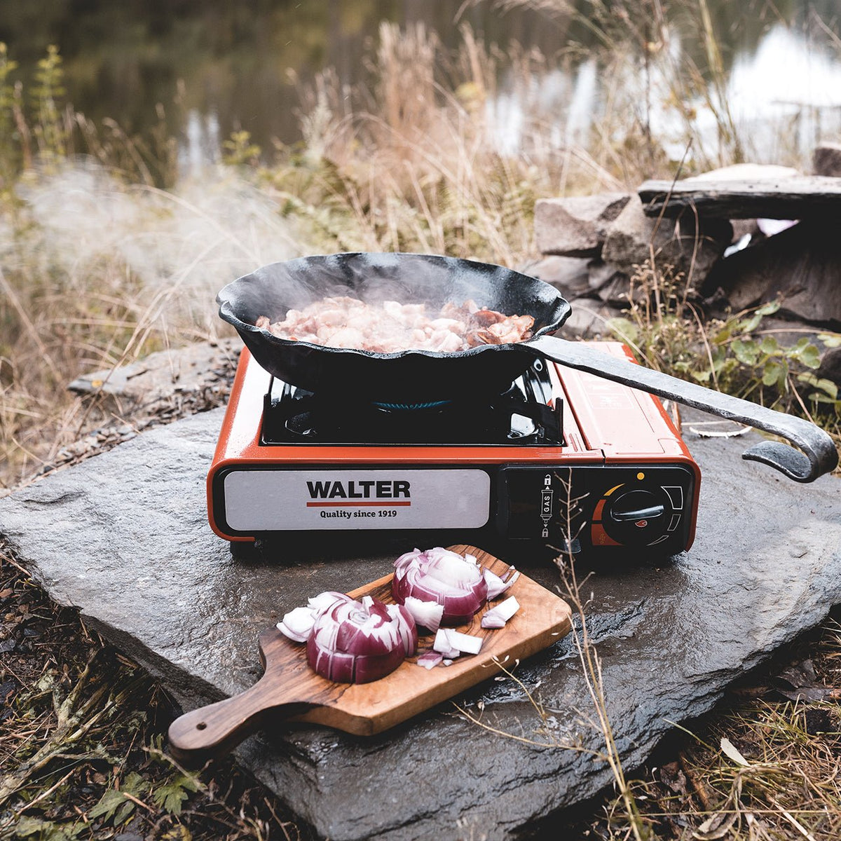 WALTER Campingkocher Gourmet mit Piezo