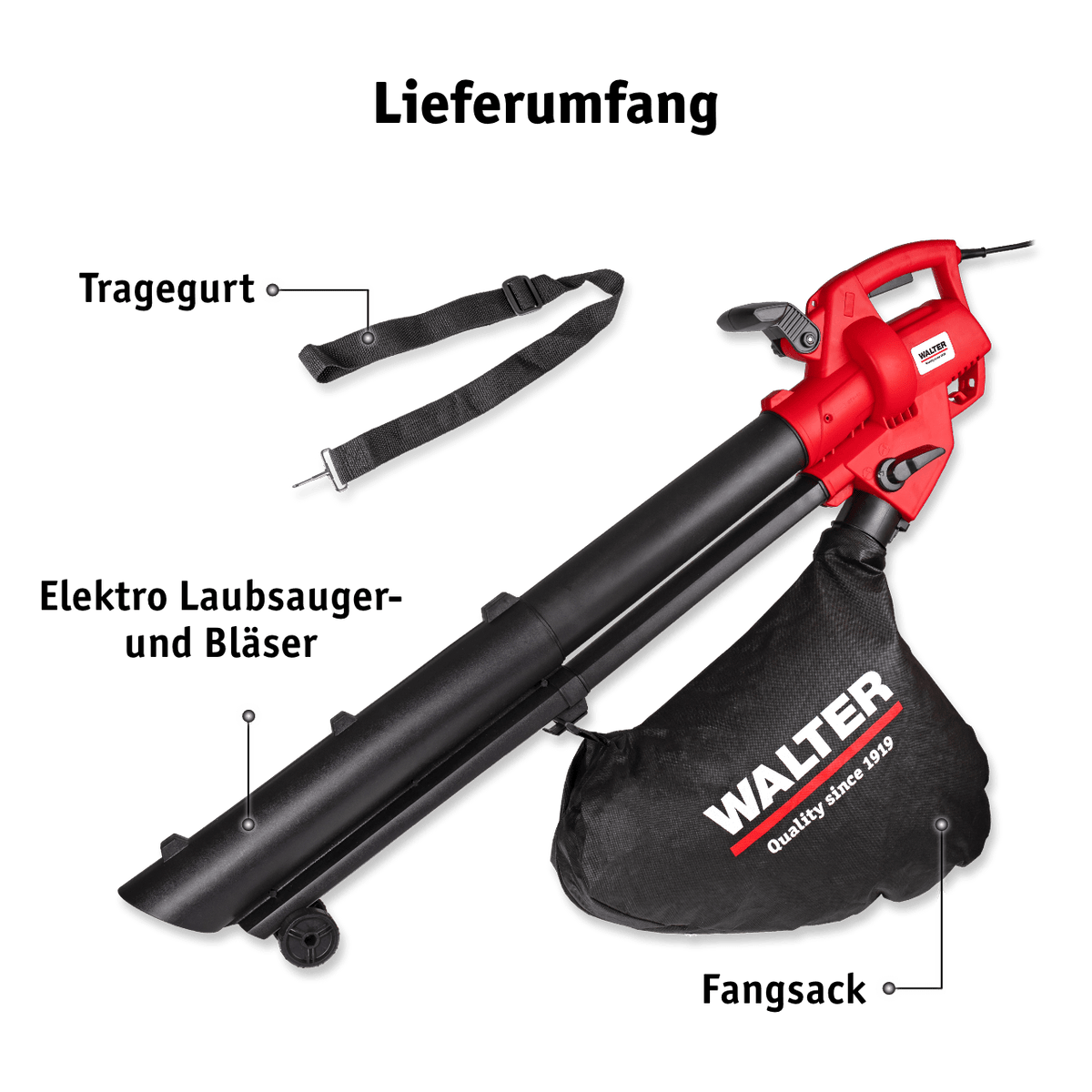 WALTER Elektro Laubsauger und -bläser 3000 W