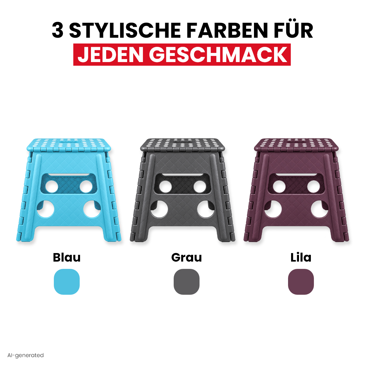 Klappbarer Tritthocker blau
