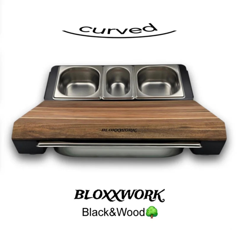 Bloxxwork Curved – curved Arbeitsstation mit GN-Behältern