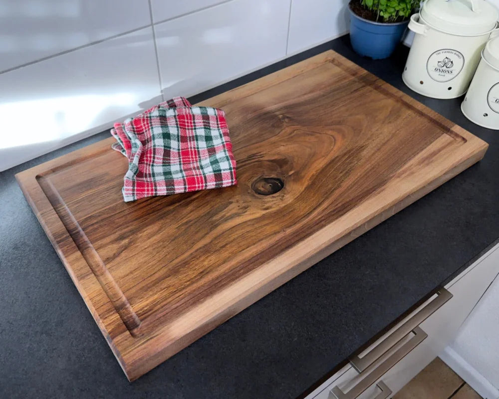 Nussbaum Schneidebrett 70×40×4 cm – PowerBlock XXL