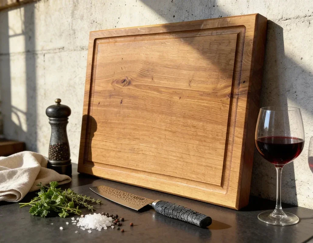 Eiche-Hauptbrett 50 × 40 × 4 cm – FAMILIENTAFEL Schneidebrett-Set