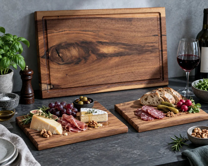 Nussbaum Schneidebrett-Set 60×40 cm – GASTGEBER