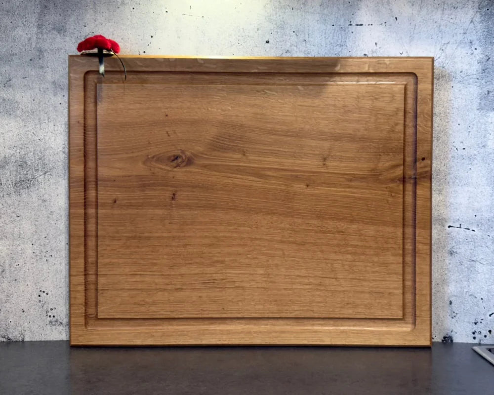 Großes Schneidebrett 50×40 cm – Eiche / Nussbaum