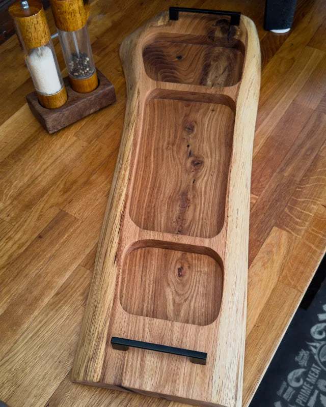 The Oak Overlord – Pitmaster Board XL Eiche Servierbrett | 80 × 23–31 × 4 cm